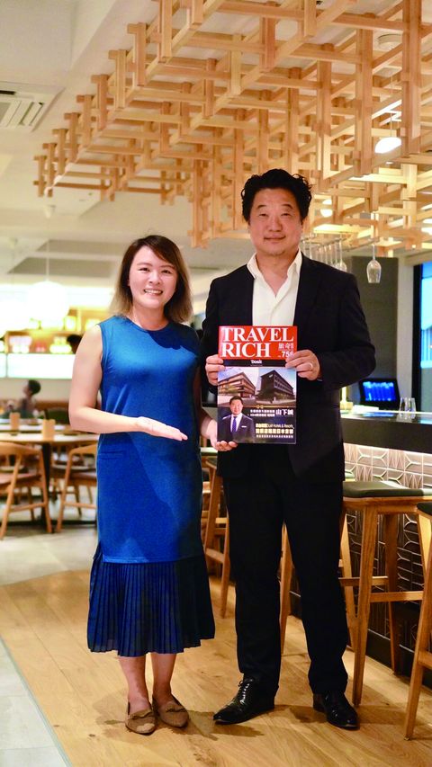 ▲（左起）AVIAREPS台灣總經理蔡璧如、京都都喜天麗飯店暨ASAI四条旅店總經理山下誠。　記者-張偉浩／攝