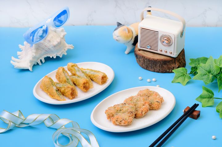 ▲海派花卷酥與蝦枝咔咔餅。　圖：檀島香港餐廳／提供