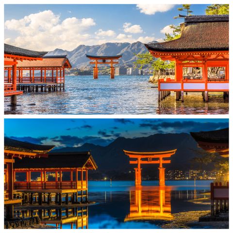 ▲嚴島神社的日景與夜景。　圖：太平洋旅行社／提供